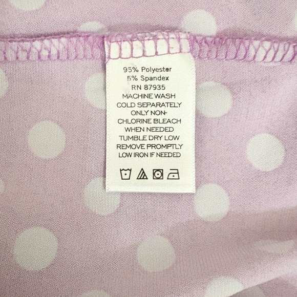 Susan Graver 3X Liquid Knit‎ Purple Polka Dot Stretch Flowy 3/4 Sleeve Tunic Top - Picture 6 of 6